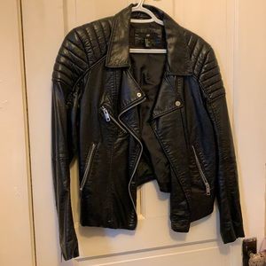Moto style faux leather jacket